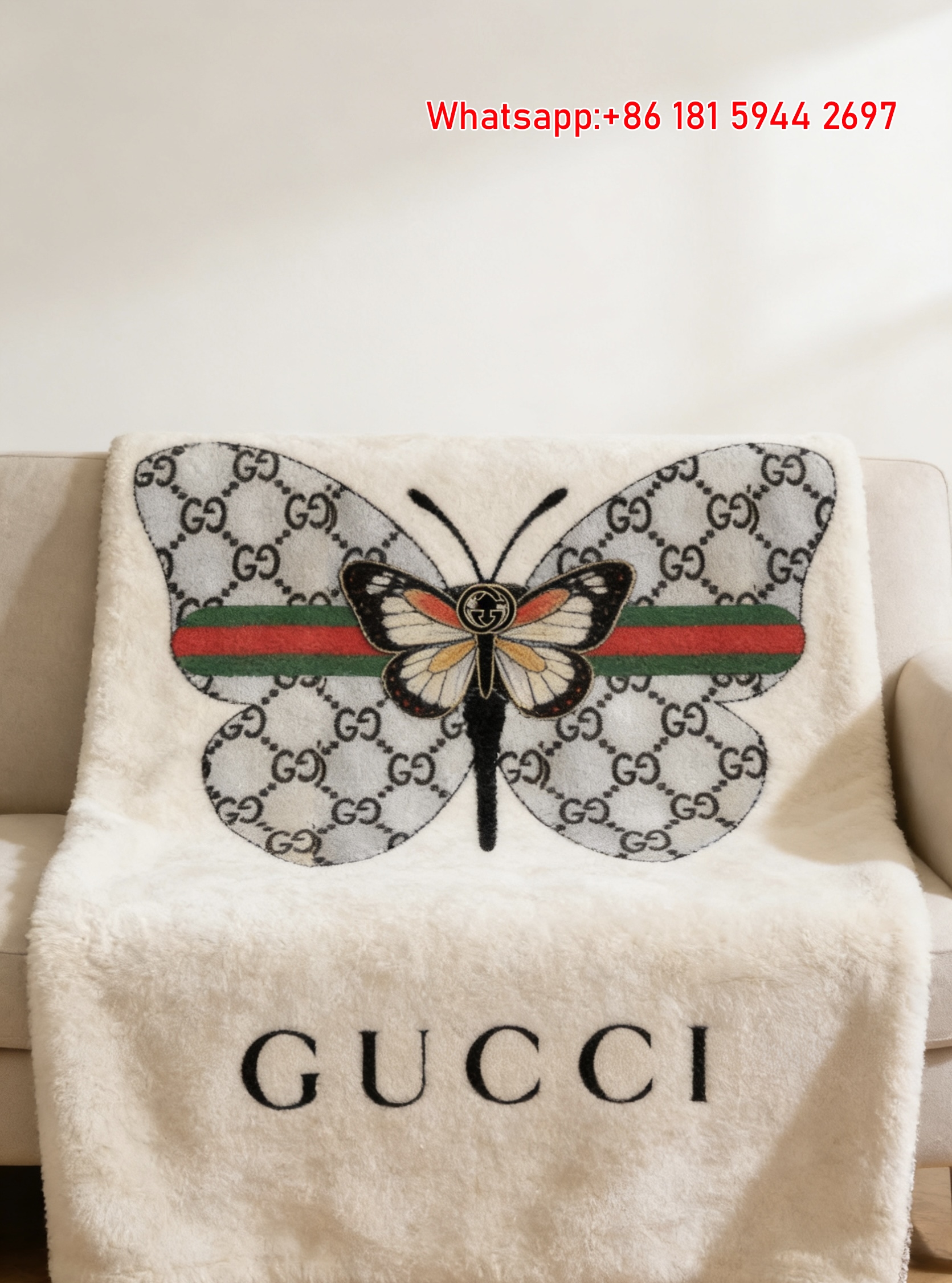 Gucci Monogram Butterfly Throw Blankets IMG_2987